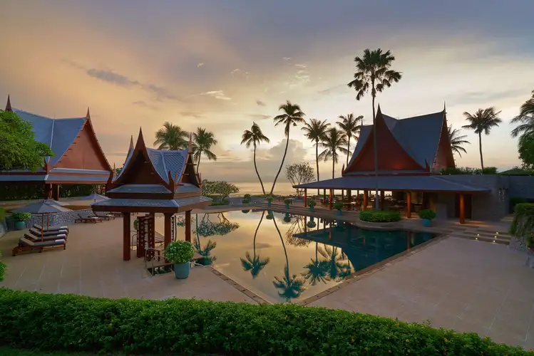 Luxury wellness spa  pool at a detox retreat Chiva Som Thailand